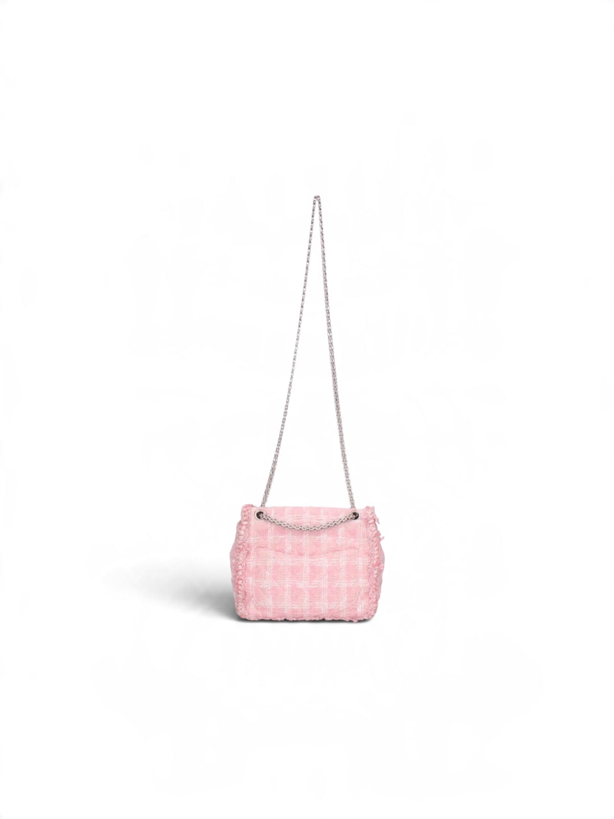 Chanel 2.55 Reissue Pink Tweed Flap Shoulder Bag – Silver Chain | Pre-Owned