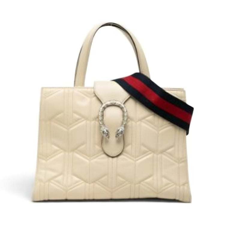 Gucci Dionysus GG Marmont Quilted Leather Tote Bag – Ivory Cream | Silver Hardware