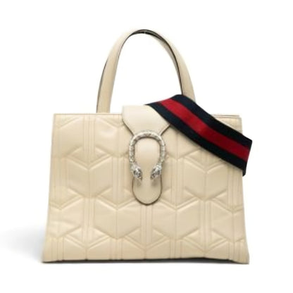 Gucci Dionysus GG Marmont Quilted Leather Tote Bag – Ivory Cream | Silver Hardware