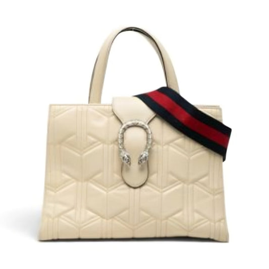 Gucci Dionysus GG Marmont Quilted Leather Tote Bag – Ivory Cream | Silver Hardware