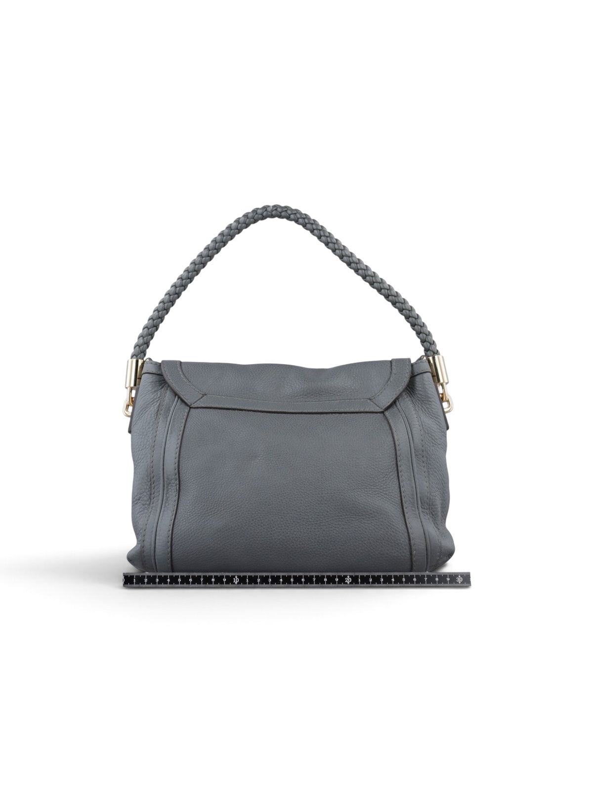 Gucci Bella Leather Shoulder Bag – Grey | Braided Handle & Bamboo Tassels | Pre-Owned Luxury